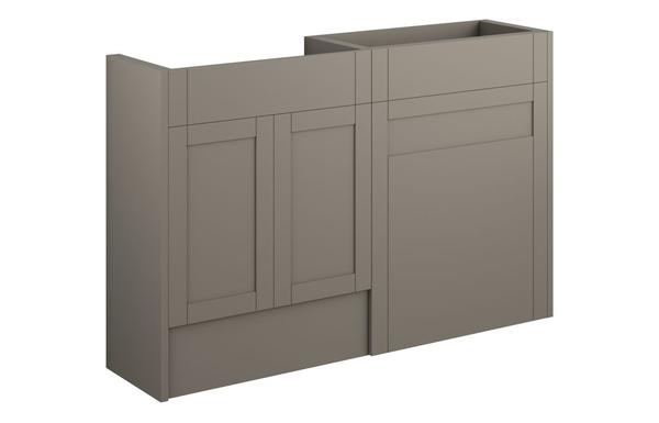 Abbi 1236mm Standard Basin & WC Unit Pack - Matt Stone (Grey Cab)